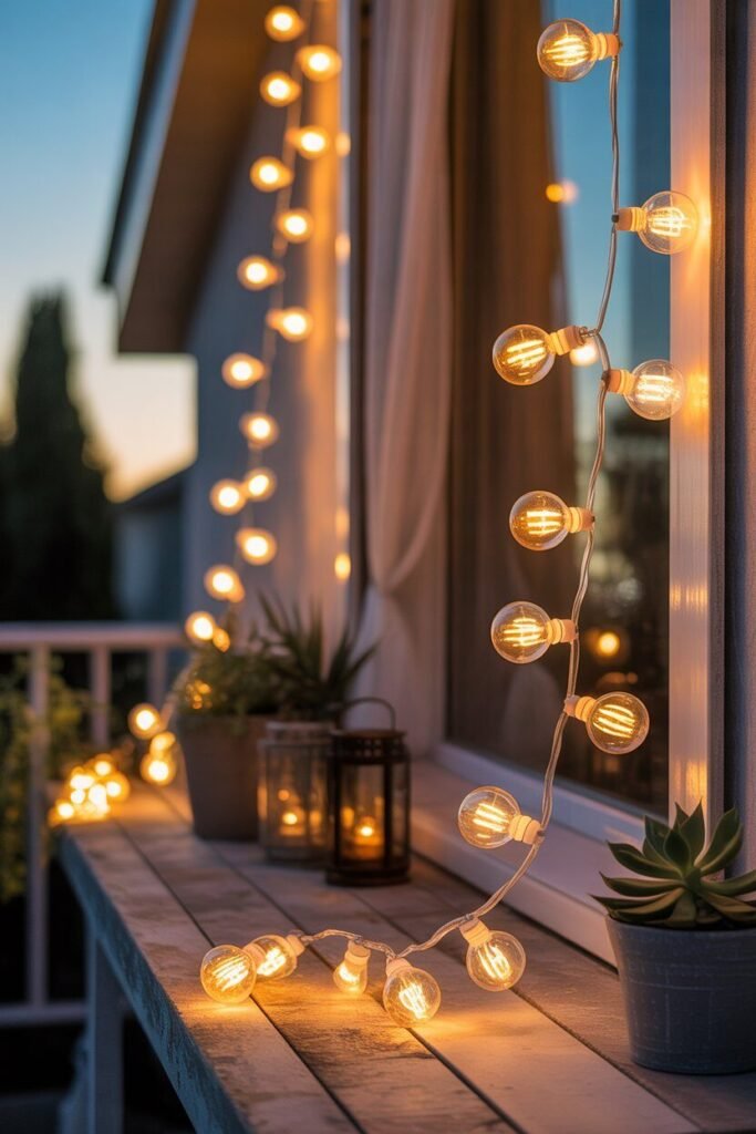 Magical night lighting ideas of balcony 18 Globe lights balcony night lighting