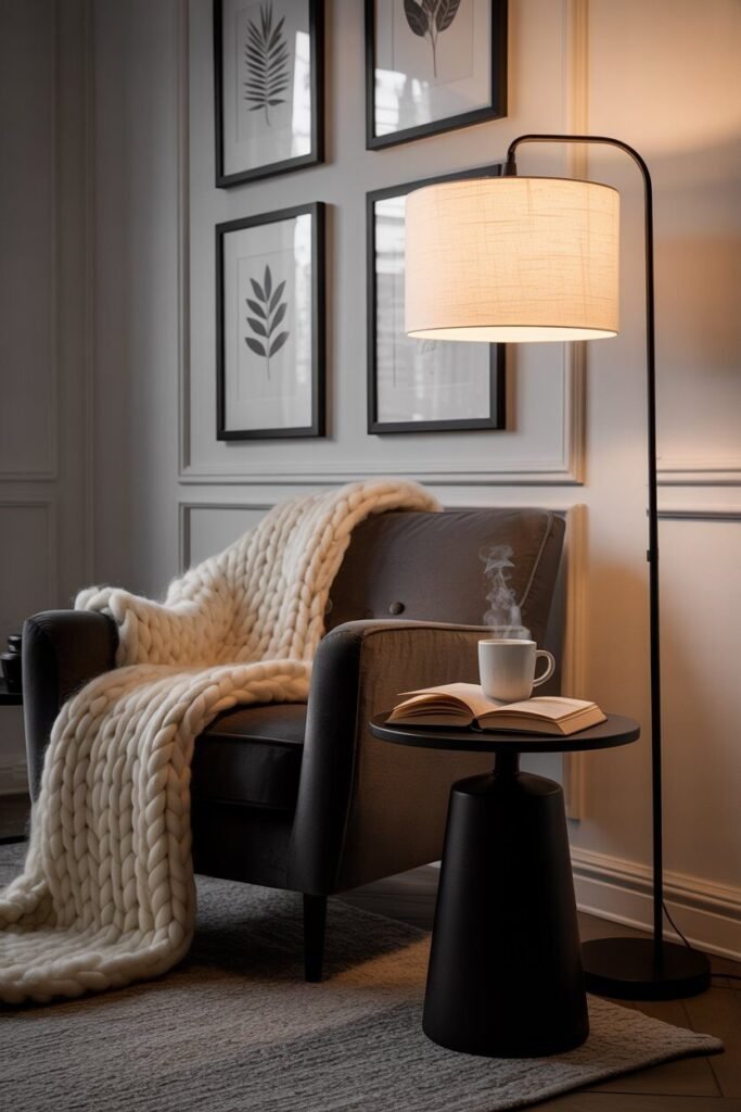 luxury white and black living room 21 reading corner in luxury white and black living room