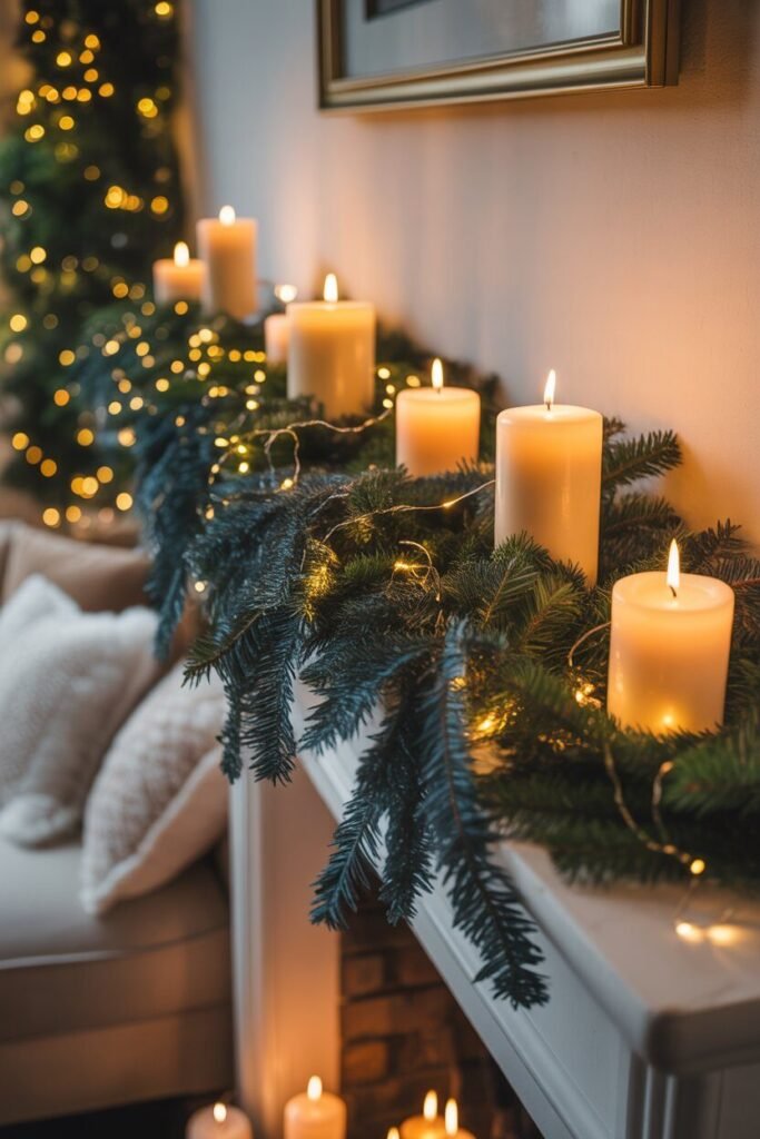Blue christmas decor 12 blue christmas decor mantel display