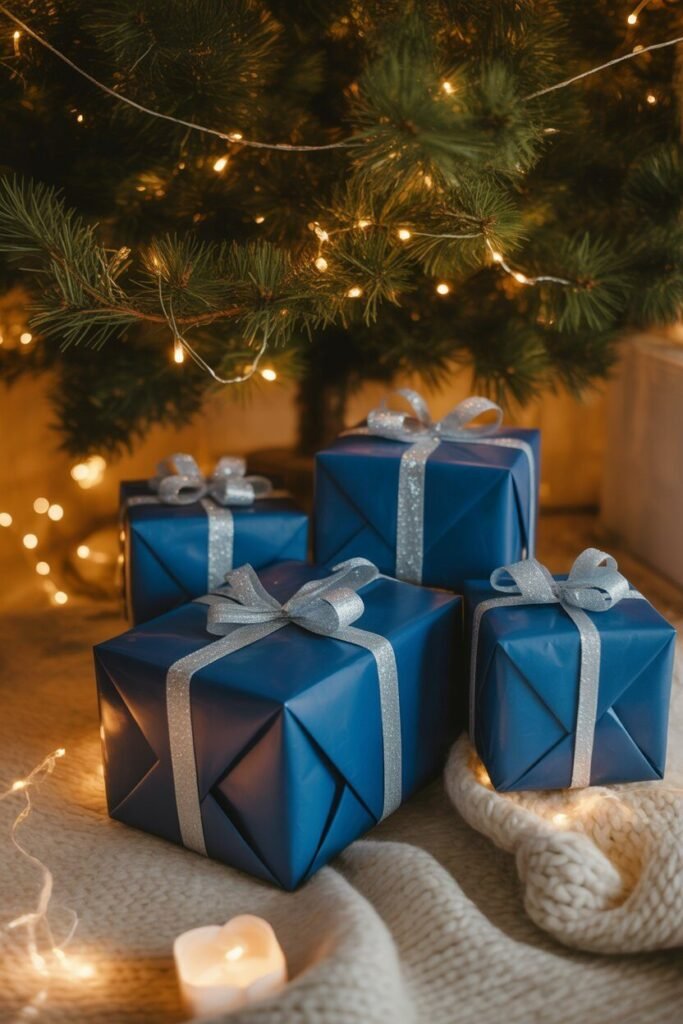 Blue christmas decor 17  blue christmas decor gift wrap