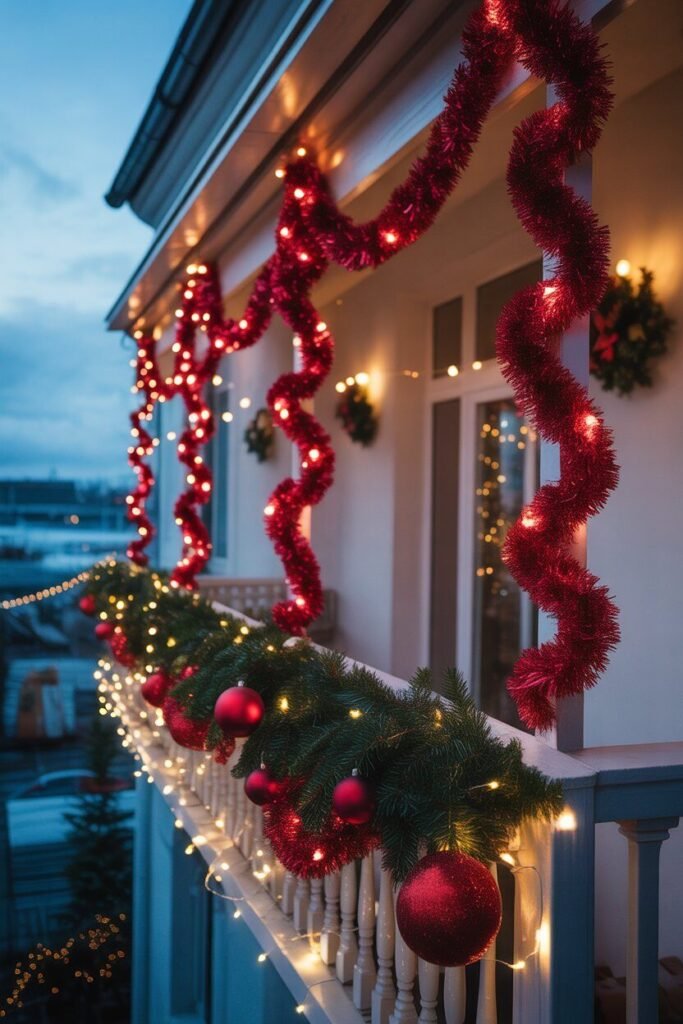 red christmas balcony 2 festive red christmas balcony decor