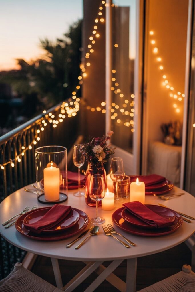 red christmas balcony 14 dining setup red christmas balcony