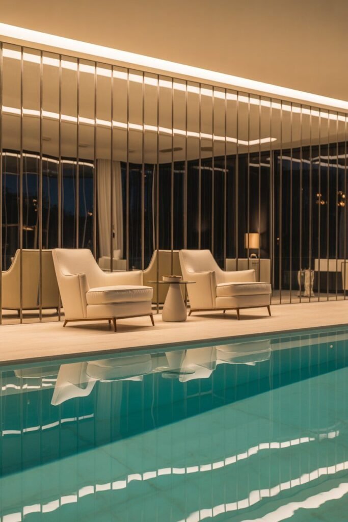 luxury indoor pool ideas 13  mirrored wall luxury indoor pool ideas