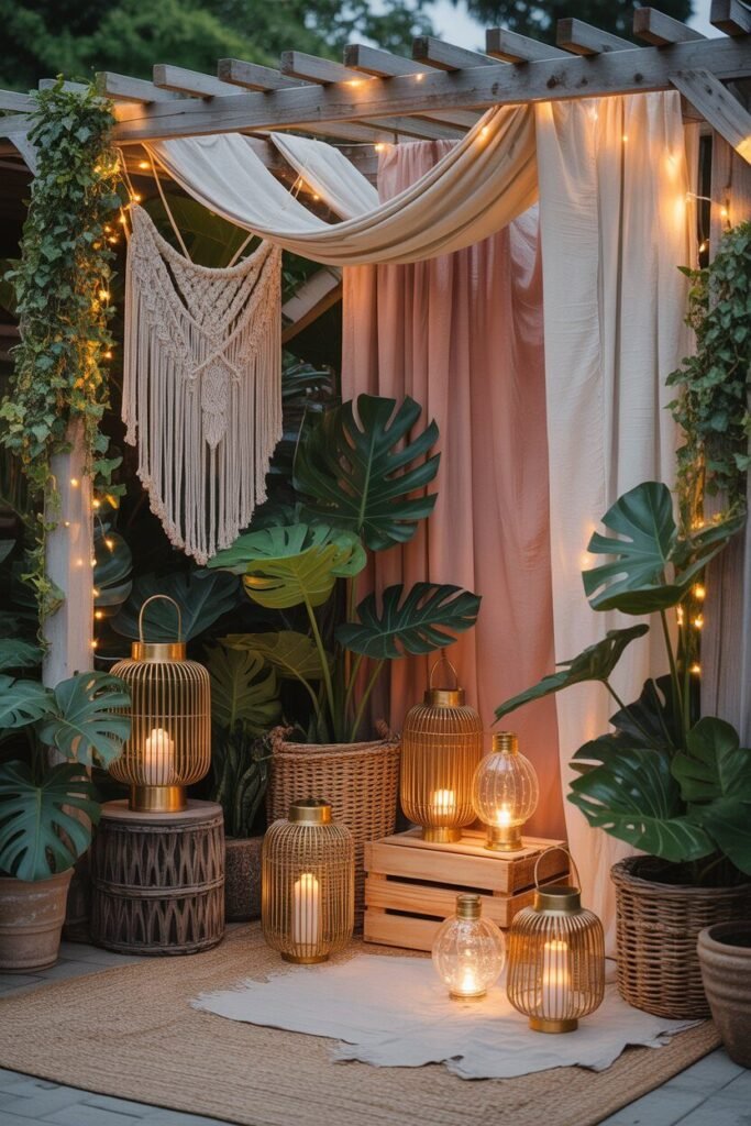 Bohemian outdoor garden ideas for night 10 mixed textures bohemian garden night