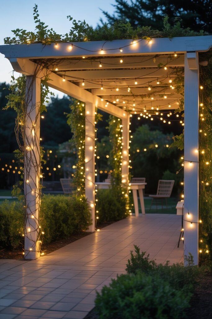 outdoor pergola with lights 4 outdoor pergola with fairy lights