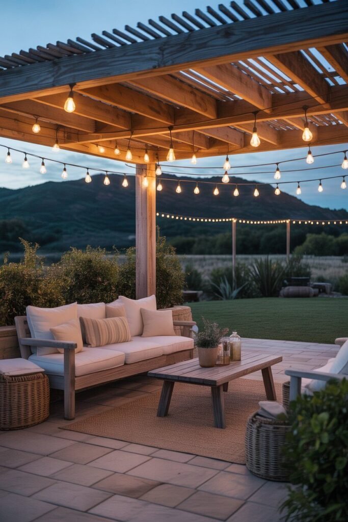 outdoor pergola with lights 10 outdoor pergola with Edison lights