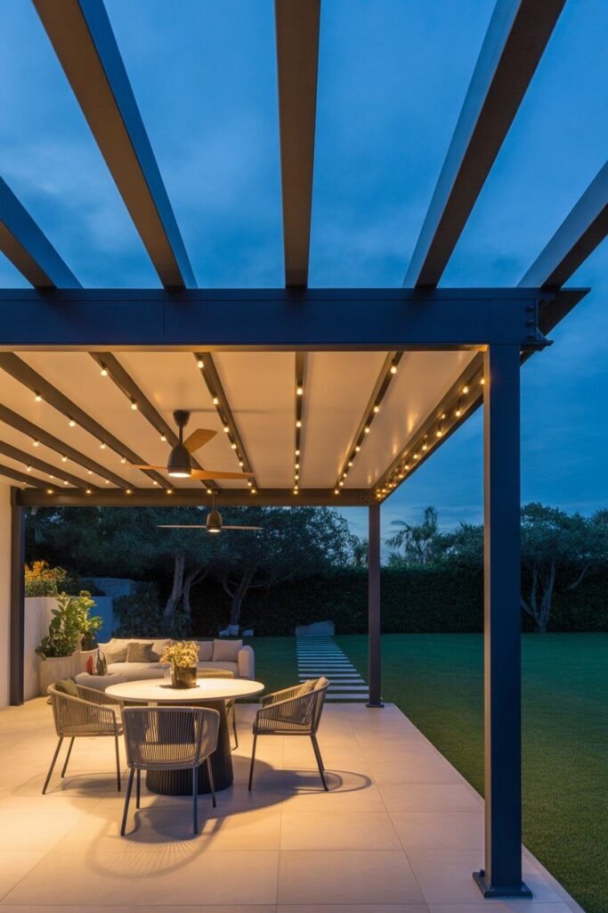 outdoor pergola with lights 15 outdoor pergola with fan lights
