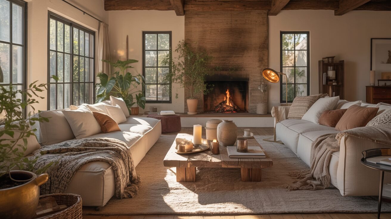 modern rustic living room 1 ultra realistic cinematic wide angle