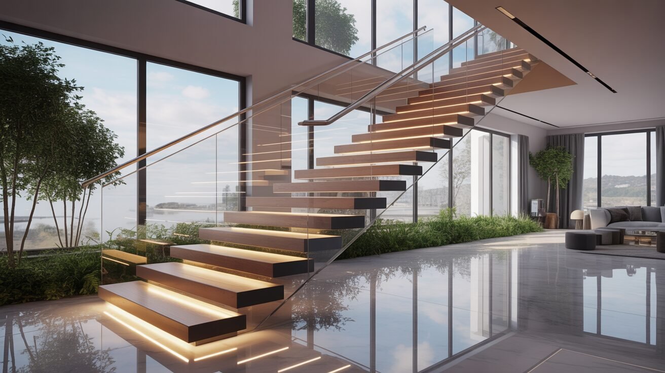 25 modern stairs design 1 ultra realistic cinematic wide angle