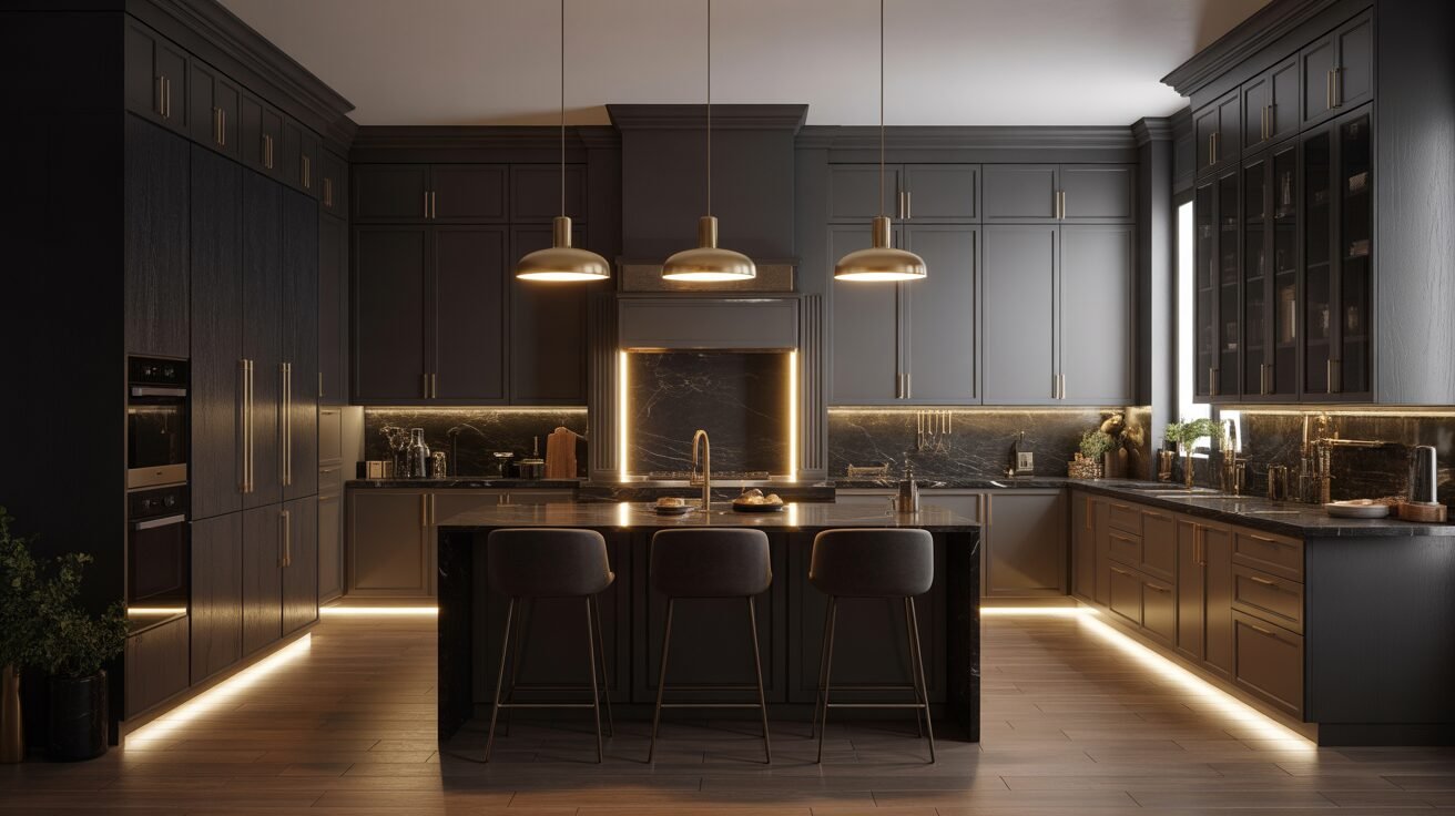 Dark kitchen ideas 1 ultra realistic photo of a luxurious dar 1zlgJHZZRSmCC1mlrNV54Q 8cYR2uJgQcug8I9qT0IvjQ