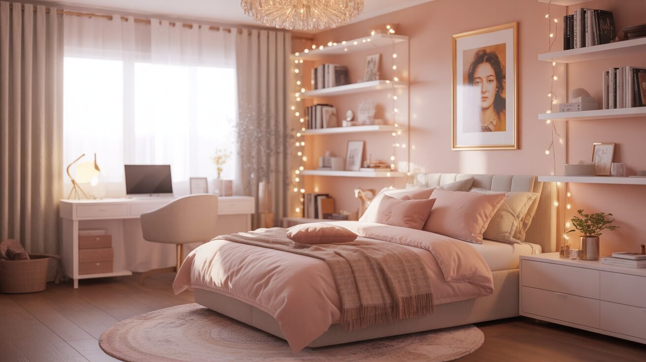 cozy modern bedroom with blush accents 1 ultra realistic wide angle photo of a co bPllI4cBRpK5C3Qa1Keuhw K8KE1sgVRFWUlhG6MEkWag