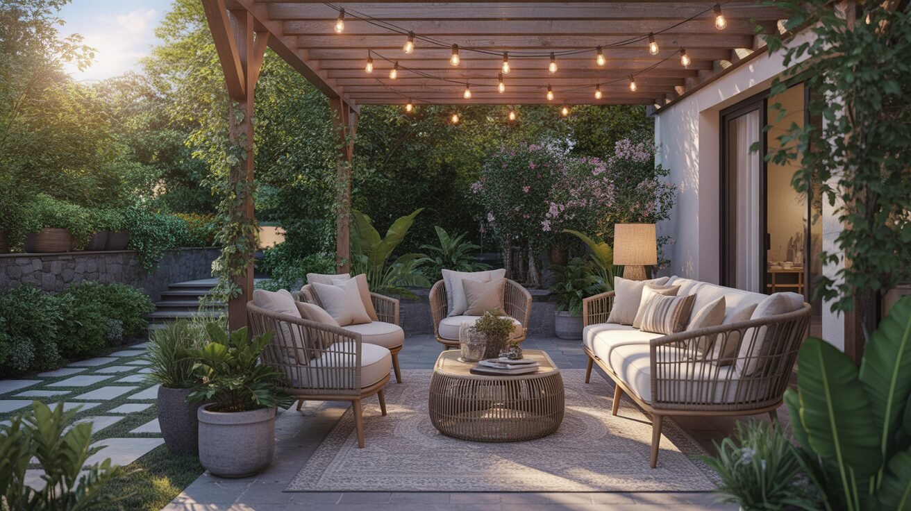 modern outdoor patio 1 ultra realistic wide angle photo of a mo gH3x TMjRuitIUbe FGpog h81fHzFRSry rItG0MBTRw