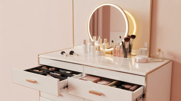 Luxurious vanity setup with an elegant and organized display 18 Luxurious vanity setup with an elegant and organized display