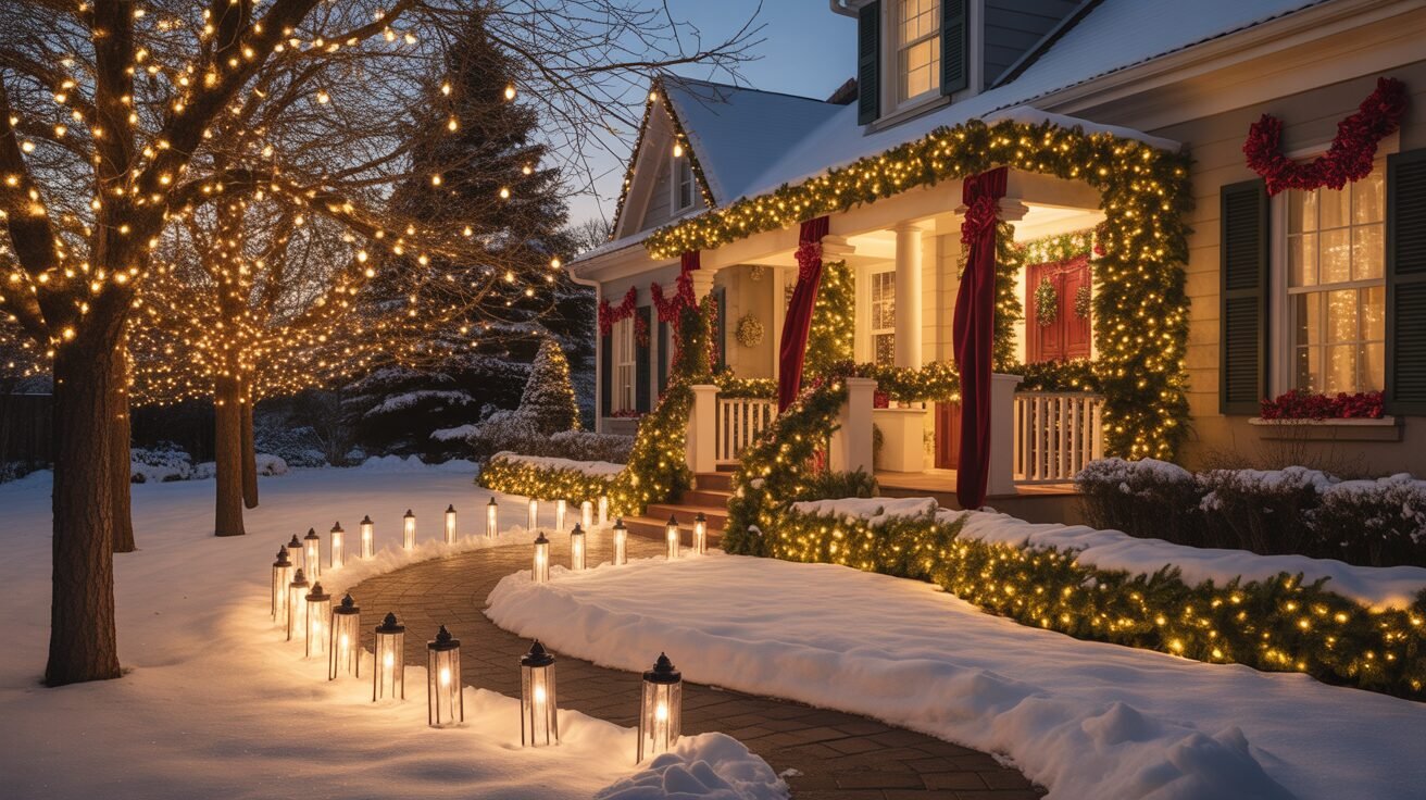 Outdoor yard ideas for Christmas 1 a realistic photograph of an enchanting 8SKAZNRCRjW bEfufGvBeQ 2oVjJb50Si65tImeKoFA8A