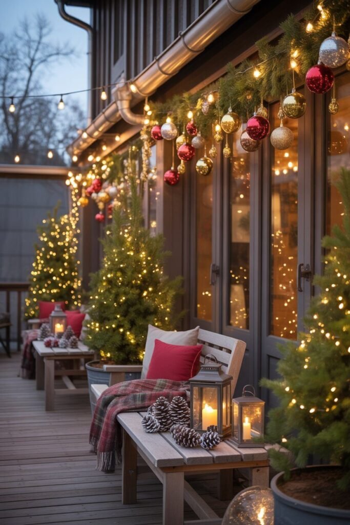 Luxury christmas patio design 25 luxury Christmas patio sparkling accents