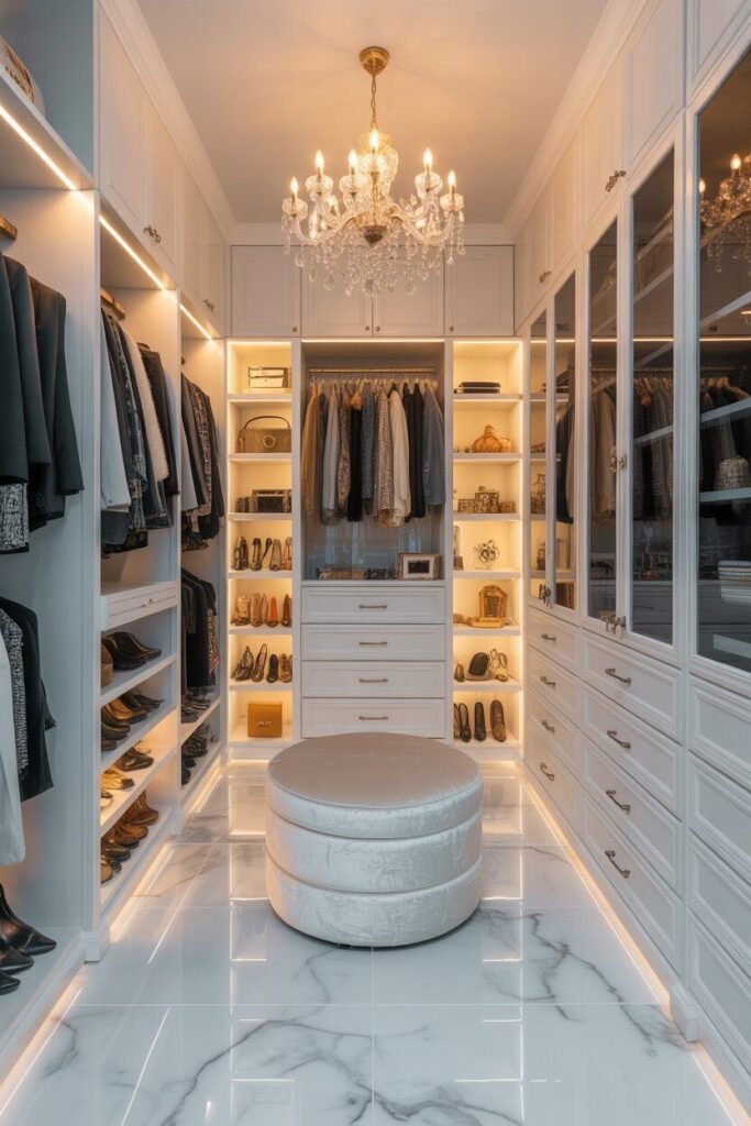 Luxury white walk-in closet design 2 luxury white walk-in closet design elegance