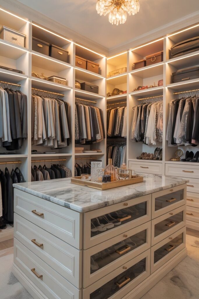 Luxury white walk-in closet design 3 luxury white walk-in closet layout