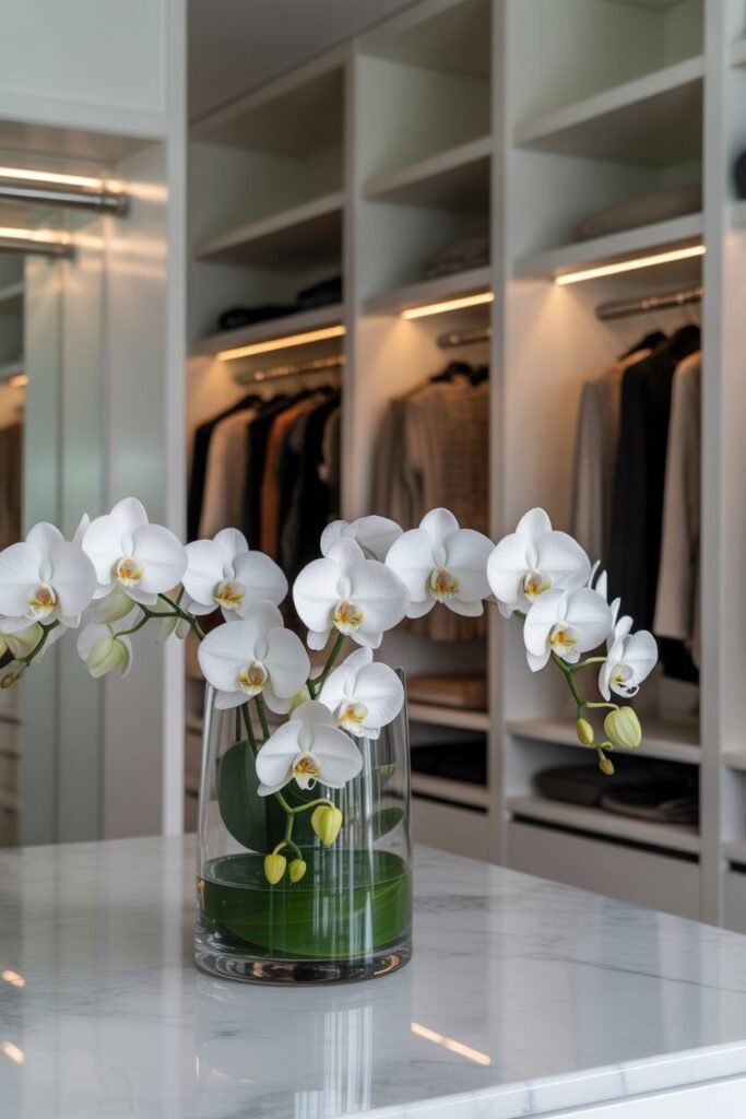 Luxury white walk-in closet design 15 flowers luxury white walk-in closet