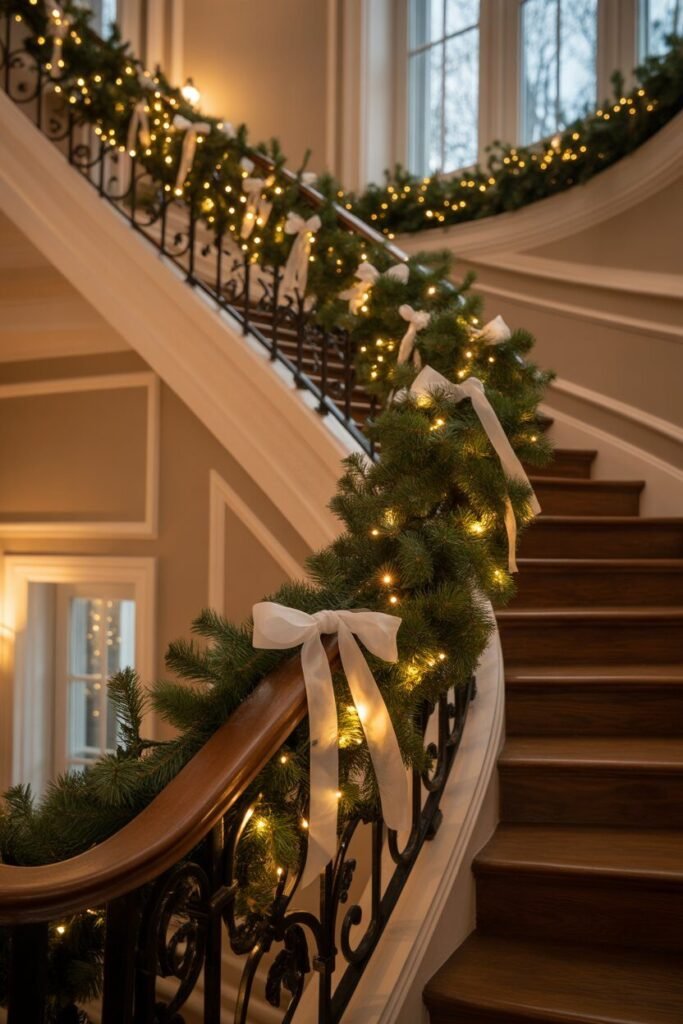 White christmas decor ideas 10 white christmas decor ideas staircase