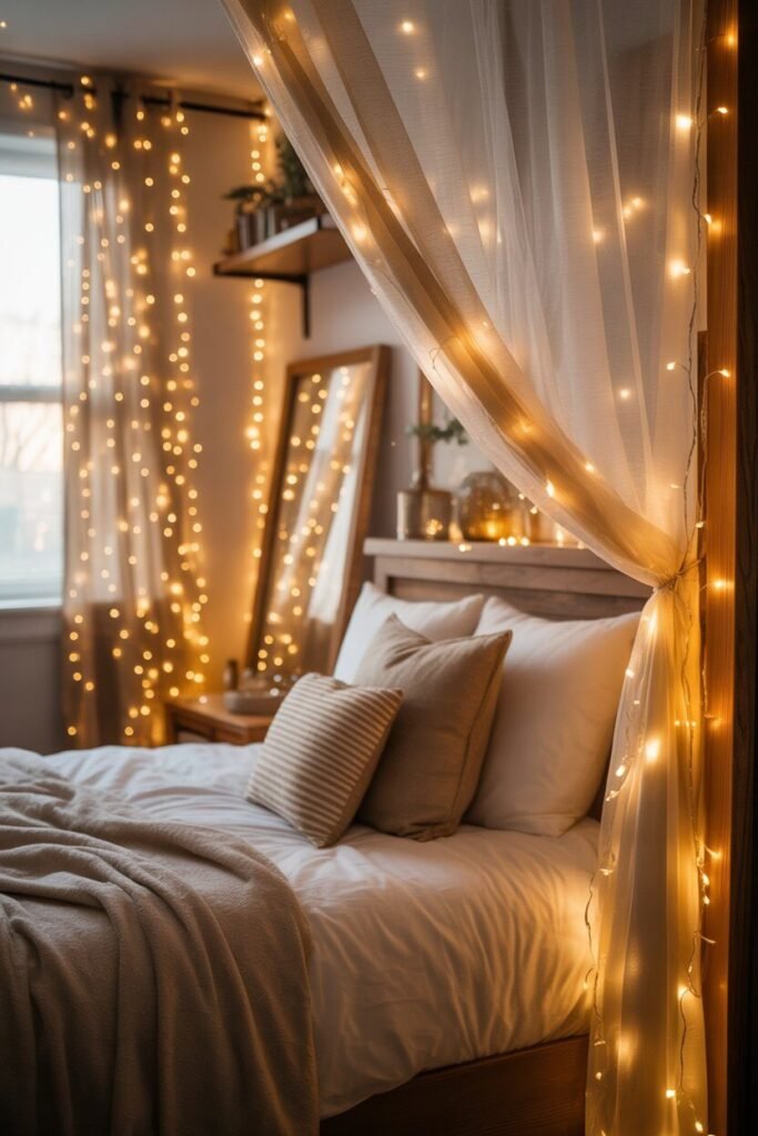 Dreamy bedroom for Christmas 4 fairy lights dreamy bedroom for Christmas