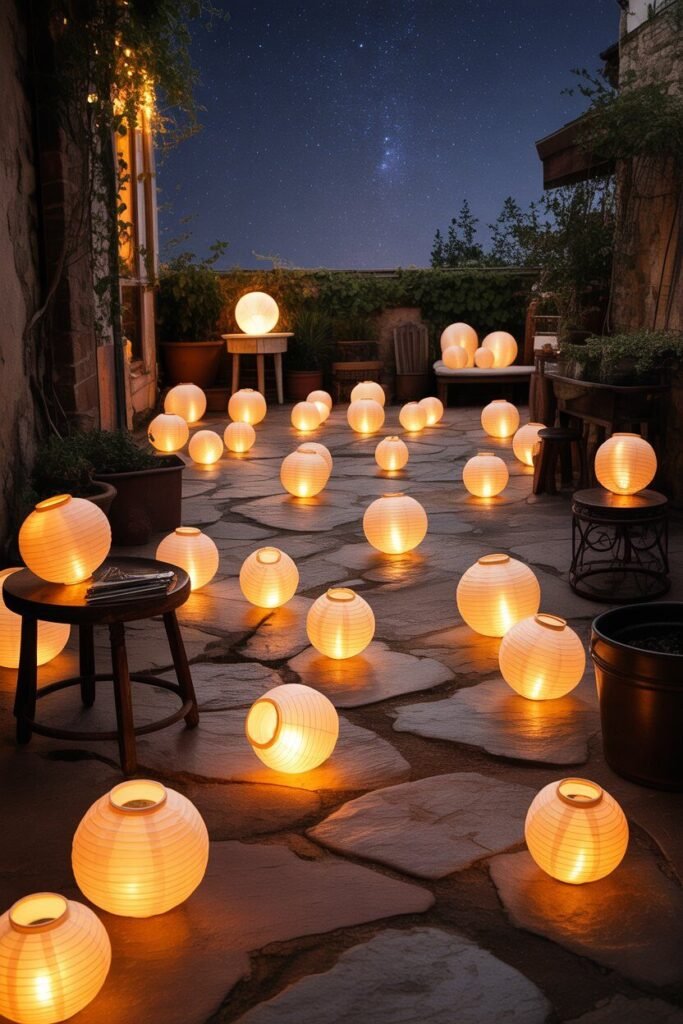 lanterns mystical garden nook