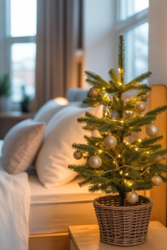 Dreamy bedroom for Christmas 5 mini Christmas tree dreamy bedroom