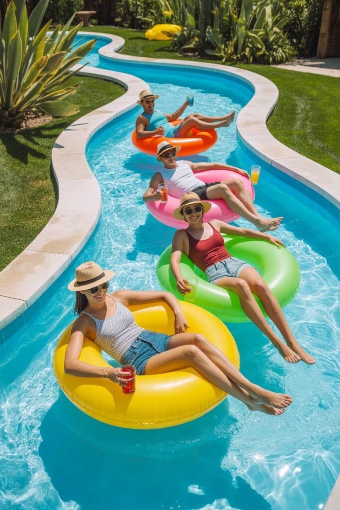 affordable backyard lazy river pool floats