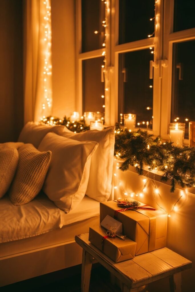 Dreamy bedroom for Christmas 6 golden lighting dreamy bedroom for Christmas