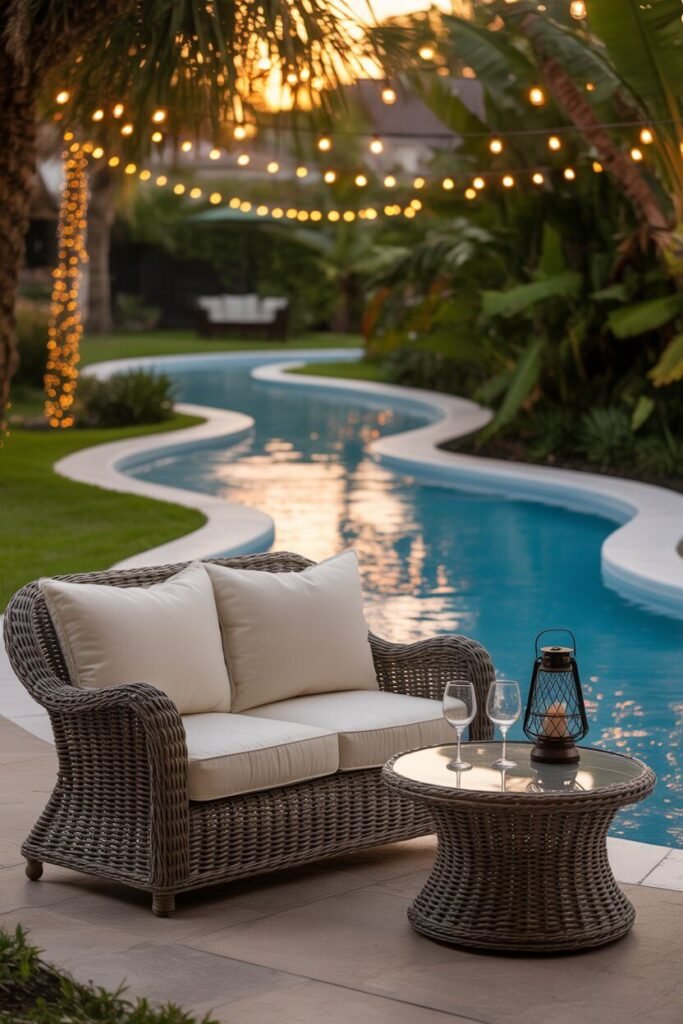 affordable backyard lazy river pool social zone