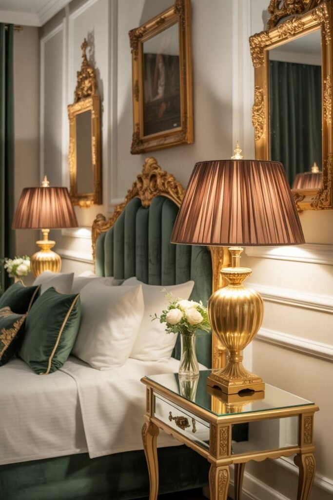  Gold accents royal bedroom luxury