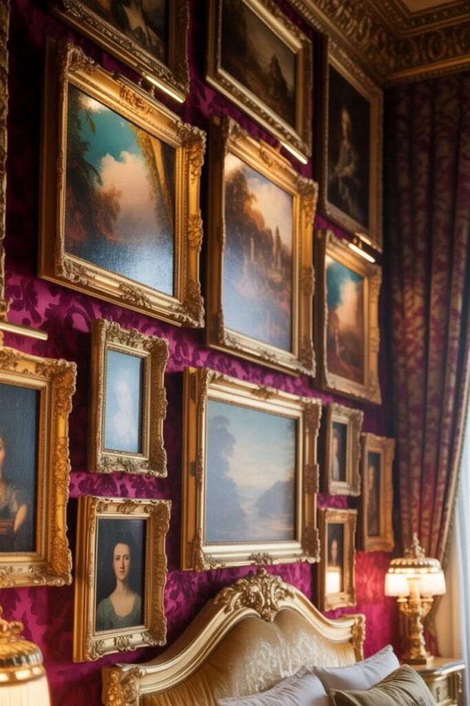 Wall art royal-style bedroom