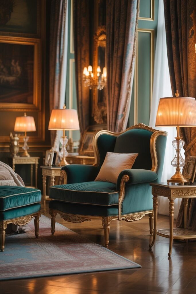 Seating area royal-style bedroom