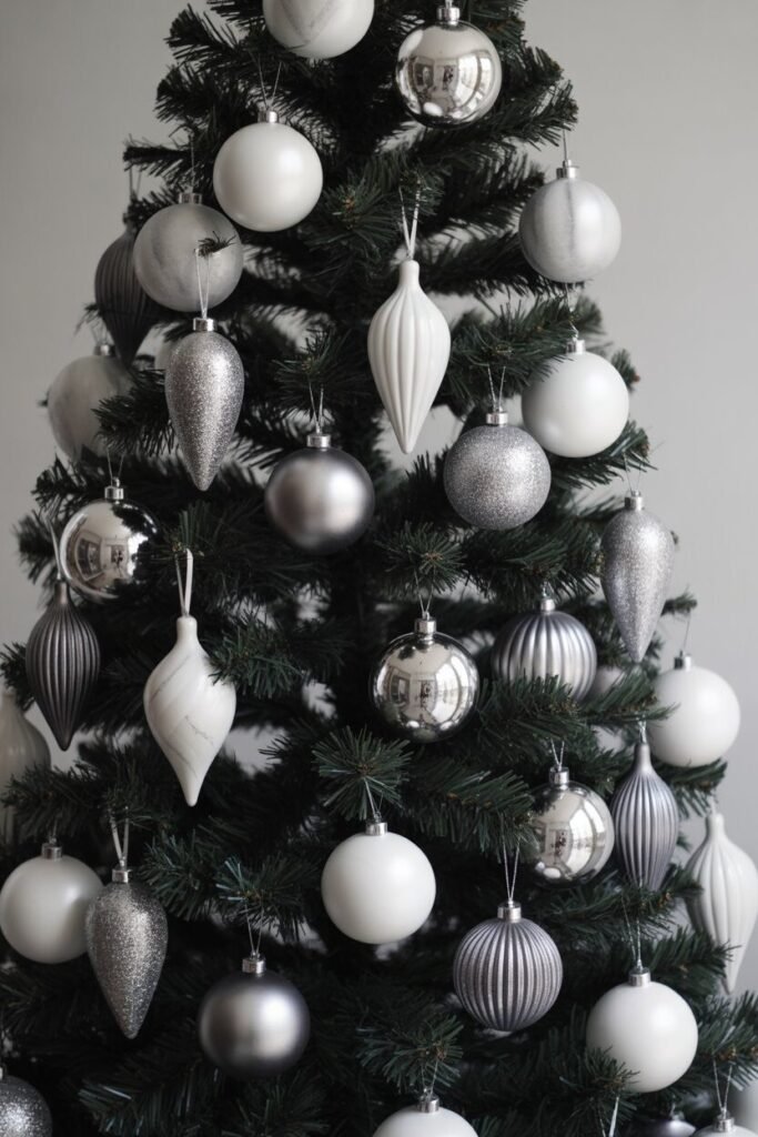 Monochrome black Christmas ornaments