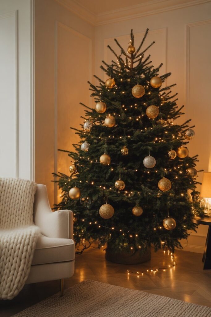 Corner black Christmas tree