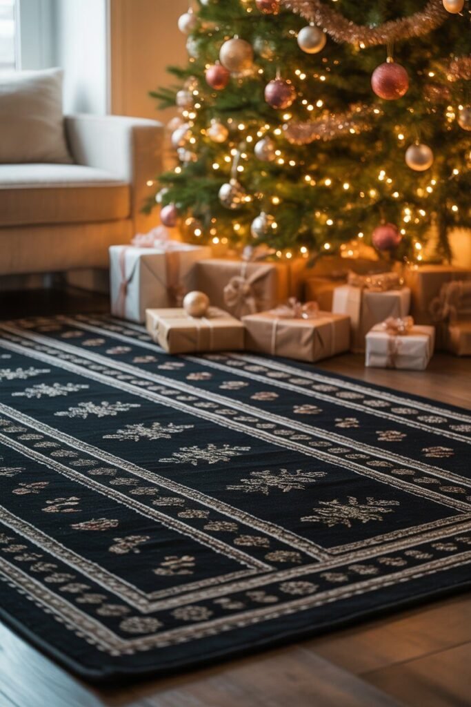  Black rug Christmas living room