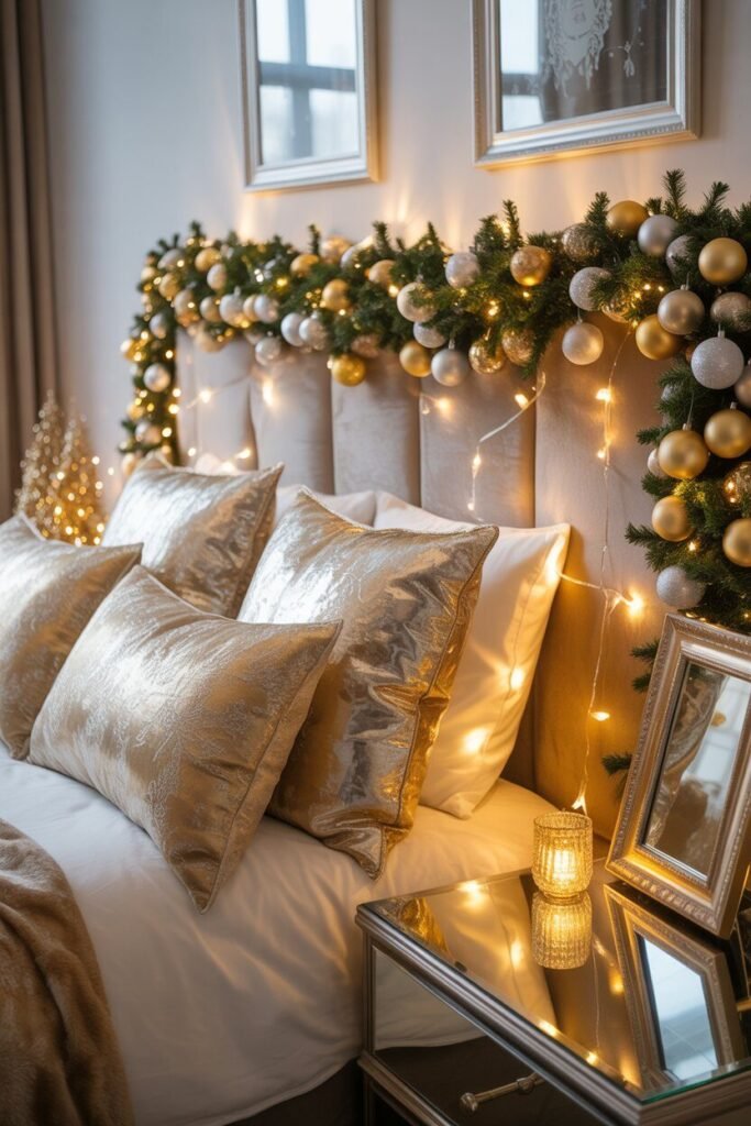 Dreamy bedroom for Christmas 11 metallic accents dreamy bedroom for Christmas