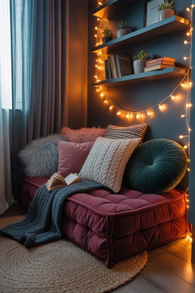 cozy corner dark and moody winter teenager room ideas