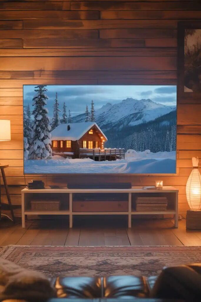Cozy indoor movie theater setup 6 TV display cozy indoor movie theater setup