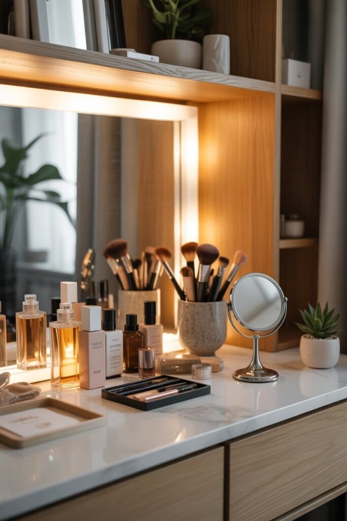 luxurious vanity setup minimal look