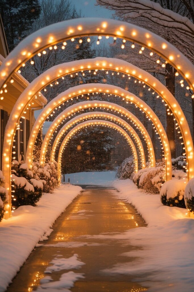 Outdoor yard ideas for Christmas 4 light arches outdoor yard ideas for Christmas