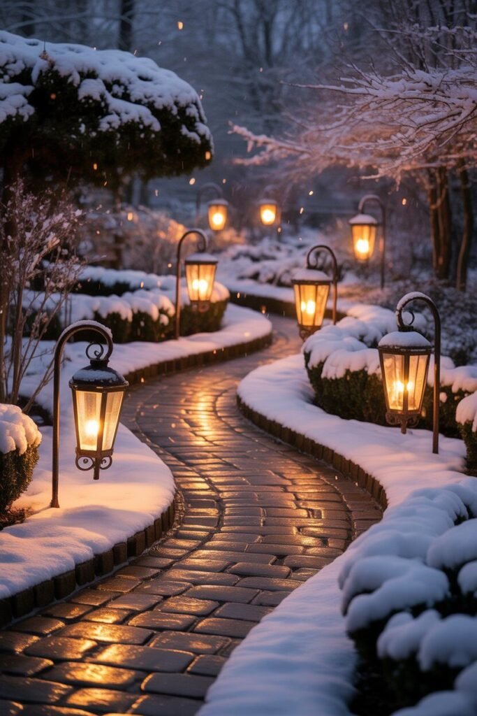 Outdoor yard ideas for Christmas 7 lantern path outdoor yard ideas for Christmas