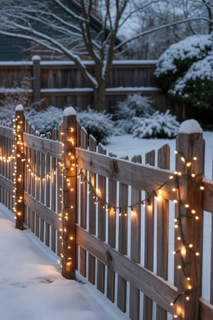 Outdoor yard ideas for Christmas 14 fence lights outdoor yard ideas for Christmas
