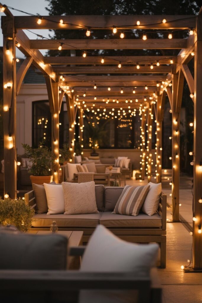Luxury christmas patio design 2 luxury Christmas patio string lights