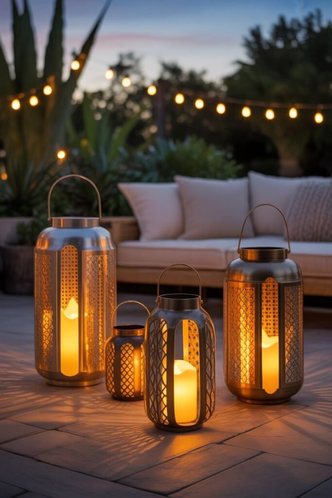 Luxury christmas patio design 3 luxury Christmas patio lanterns