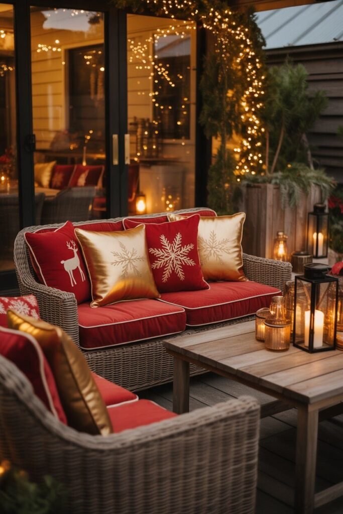 Luxury christmas patio design 5 luxury Christmas patio pillows