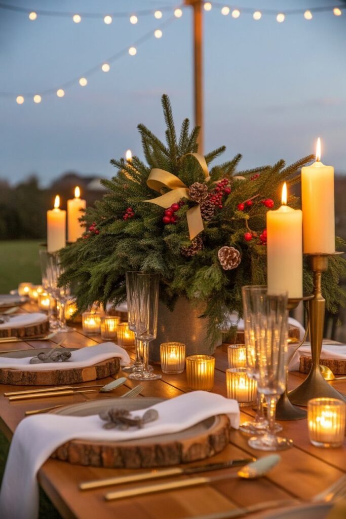 Luxury christmas patio design 7 luxury Christmas patio dining setup