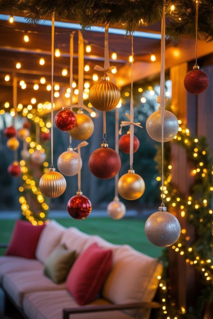 Luxury christmas patio design 11 luxury Christmas patio hanging ornaments