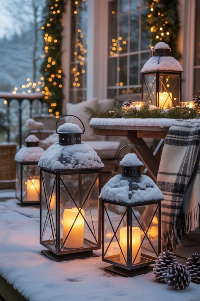 Luxury christmas patio design 12 luxury Christmas patio snow accents