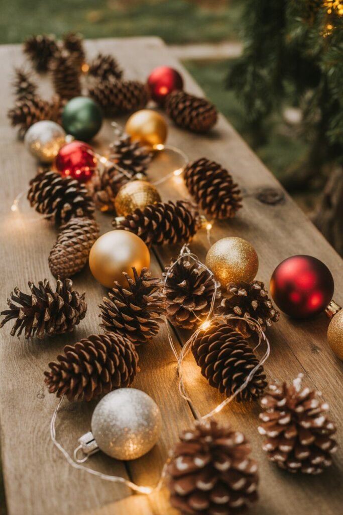 Luxury christmas patio design 17 luxury Christmas patio pinecones