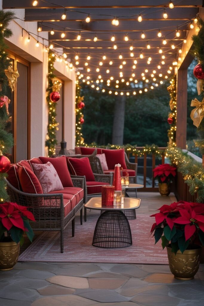 Luxury christmas patio design 20 luxury Christmas patio color theme